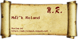 Mák Roland névjegykártya