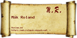 Mák Roland névjegykártya